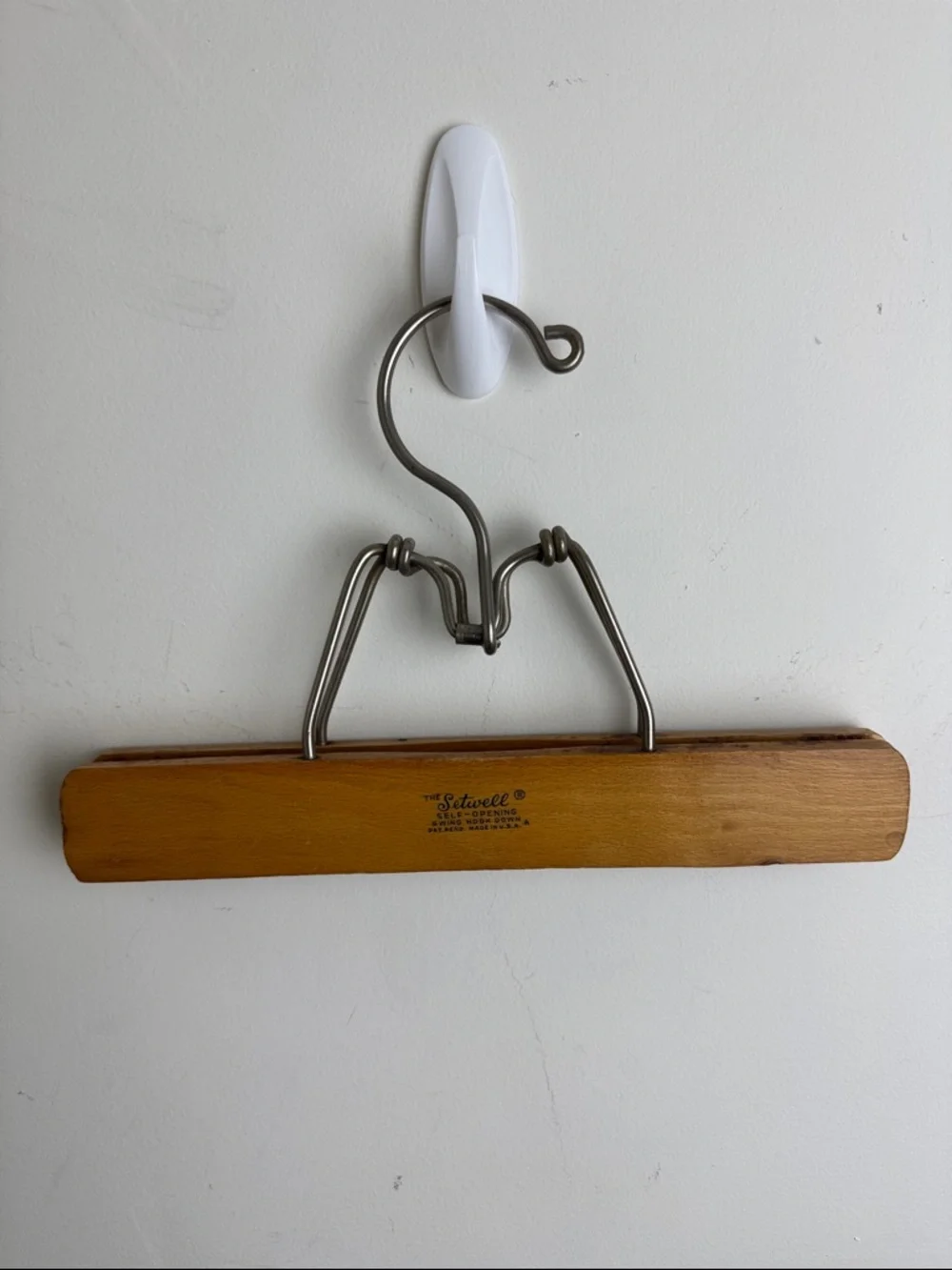Setwell Vintage Wooden Clamp Hangers Lot of 3